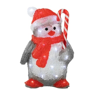 12" LED Lighted Commercial Grade Acrylic Santa Penguin Outdoor